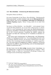 Dokument Micro-Richtlinie – Erleichterung für Kleinstunternehmen