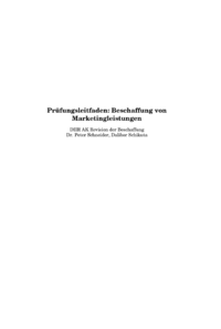 Dokument Prüfungsleitfaden: Beschaffung von Marketingleistungen