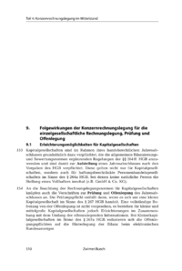 Dokument Folgewirkungen der Konzernrechnungslegung für die einzelgesellschaftliche Rechnungslegung, Prüfung und Offenlegung