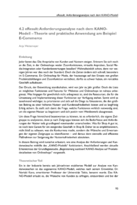 Dokument eResult: Anforderungsanalyse nach dem KANOModell – Theorie und praktische Anwendung am Beispiel E-Commerce
