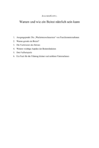 Dokument Warum und wie ein Beirat n&uuml;tzlich sein kann