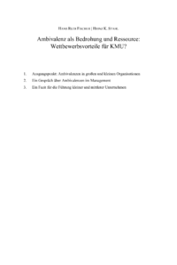 Dokument Ambivalenz als Bedrohung und Ressource: Wettbewerbsvorteile für KMU?