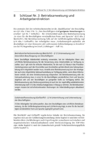 Dokument Schlüssel Nr. 3: Betriebsanweisung und Arbeitgeberdirektion