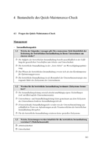 Dokument Bestandteile des Quick-Maintenance-Check