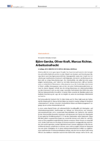 Dokument Björn Gercke, Oliver Kraft, Marcus Richter, Arbeitsstrafrecht
