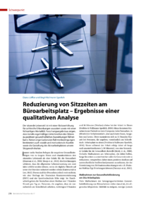 Dokument Reduzierung von Sitzzeiten am Büroarbeitsplatz – Ergebnisse einer qualitativen Analyse