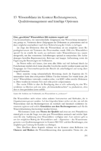 Dokument Wissensbilanz im Kontext Rechnungswesen, Qualitätsmanagement und künftige Optionen