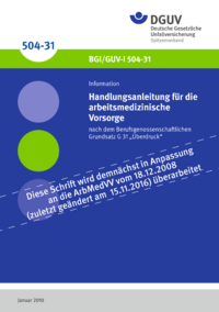 Dokument Handlungsanleitung f&uuml;r diearbeitsmedizinische Vorsorge nach dem Berufsgenossenschaftlichen Grundsatz