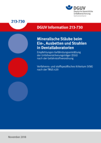 Dokument Mineralische St&auml;ube beim Ein-, Ausbetten und Strahlen in Dentallaboratorien - Empfehlungen Gef&auml;hrdun