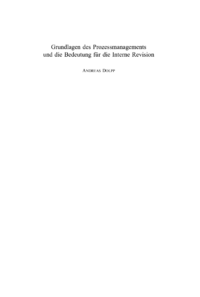 Dokument Grundlagen des Prozessmanagements und die Bedeutung für die Interne Revision