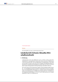 Dokument Länderbericht Schweiz: Aktuelles Wirtschaftsstrafrecht