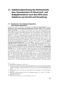 Dokument Gebührenabrechnung des Rechtsanwalts bzw. Steuerberaters im Steuerstraf- und Bußgeldverfahren nach dem RVG sowie Gebühren von Gericht und Verwaltung