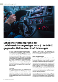 Dokument Schadensersatzansprüche der Unfallversicherungsträger nach § 116 SGB X gegen den Halter eines Kraftfahrzeuges