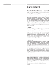 Dokument Wie geht es dem Gesundheitssystem in Österreich?