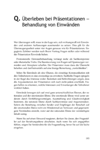 Dokument Überleben bei Präsentationen — Behandlung von Einwänden