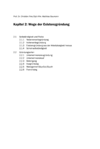 Dokument Wege der Existenzgründung