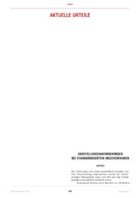 Dokument Darstellungsanforderungen bei standardisiertem Messverfahren