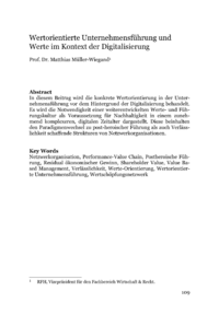 Dokument Wertorientierte Unternehmensführung und Werte im Kontext der Digitalisierung