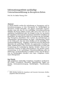 Dokument Informationsgest&uuml;tzte nachhaltige Unternehmensf&uuml;hrung in disruptiven Zeiten