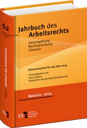 Jahrbuch des Arbeitsrechts &ndash; Gesetzgebung &ndash; Rechtsprechung &ndash; Literatur
Nachschlagewerk für Wissenschaft und Praxis
Band 62, Dokumentation für das Jahr 2024